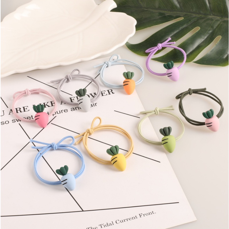 Dây thun cột tóc thoải mái gắn hình hoạt hình nhiều màu thời trang Hàn Quốc