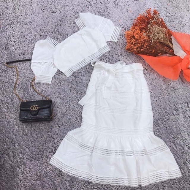 Set váy trắng cao cấp