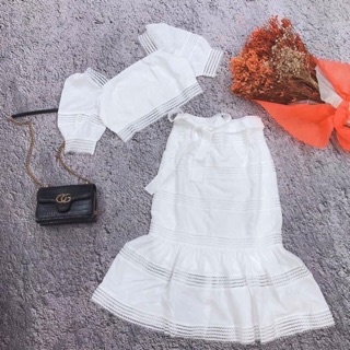 Set váy trắng cao cấp