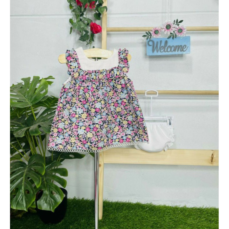 MẪU ĐẦM HOA NHÍ MÙA HÈ CHO BABY GIRL KÈM CHIP XINH