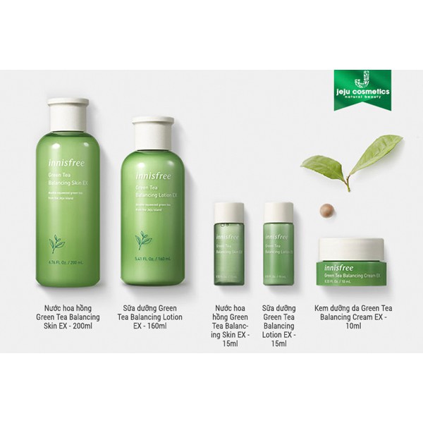 [FREESHIP] BỘ DƯỠNG TRÀ XANH INNISFREE GREEN TEA BALANCING SPECIAL SKIN CARE EX SET 6 MÓN