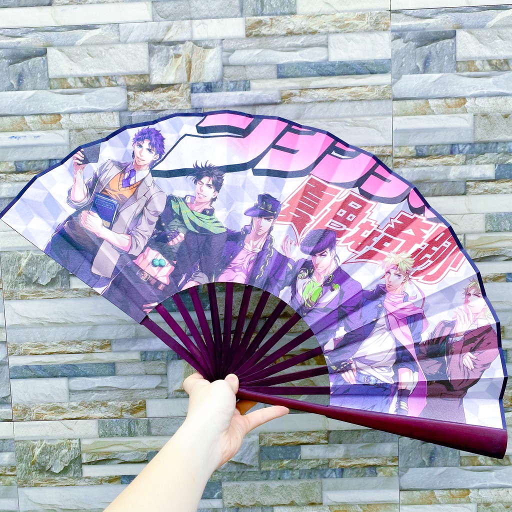 Quạt xếp cầm tay nan 31 in hình JoJo's Bizarre Adventure Cuộc Phiêu Lưu Bí Ẩn anime chibi xinh xắn