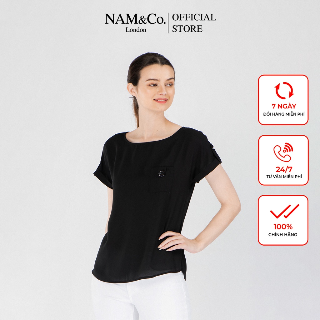 Áo ngắn tay cổ tròn nữ NamamdCo siêu đẹp trẻ trung thiết kế cao cấp size S,M,L,XL màu đen, xanh, trắng, hồng NB0058