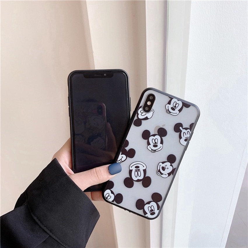 Ốp điện thoại cứng trong suốt họa tiết Mickey Minnie cho iPhone 12 Pro Max 6 6S 7 8 PLUS X XS XR XS MAX 11 PRO MAX SE 2020