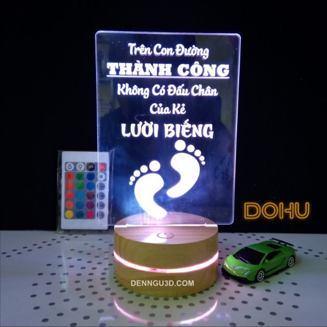 Đèn Để Bàn Tạo Động Lực Mã DOHU17 “Trên Con Đường Thành Công...” 16 Màu Kèm Điều Khiển Và Dây Cáp (Có Video)