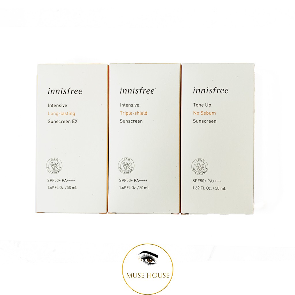 Kem Chống Nắng Innisfree Triple Shield , Long Lasting , No sebum tone up - Muse House