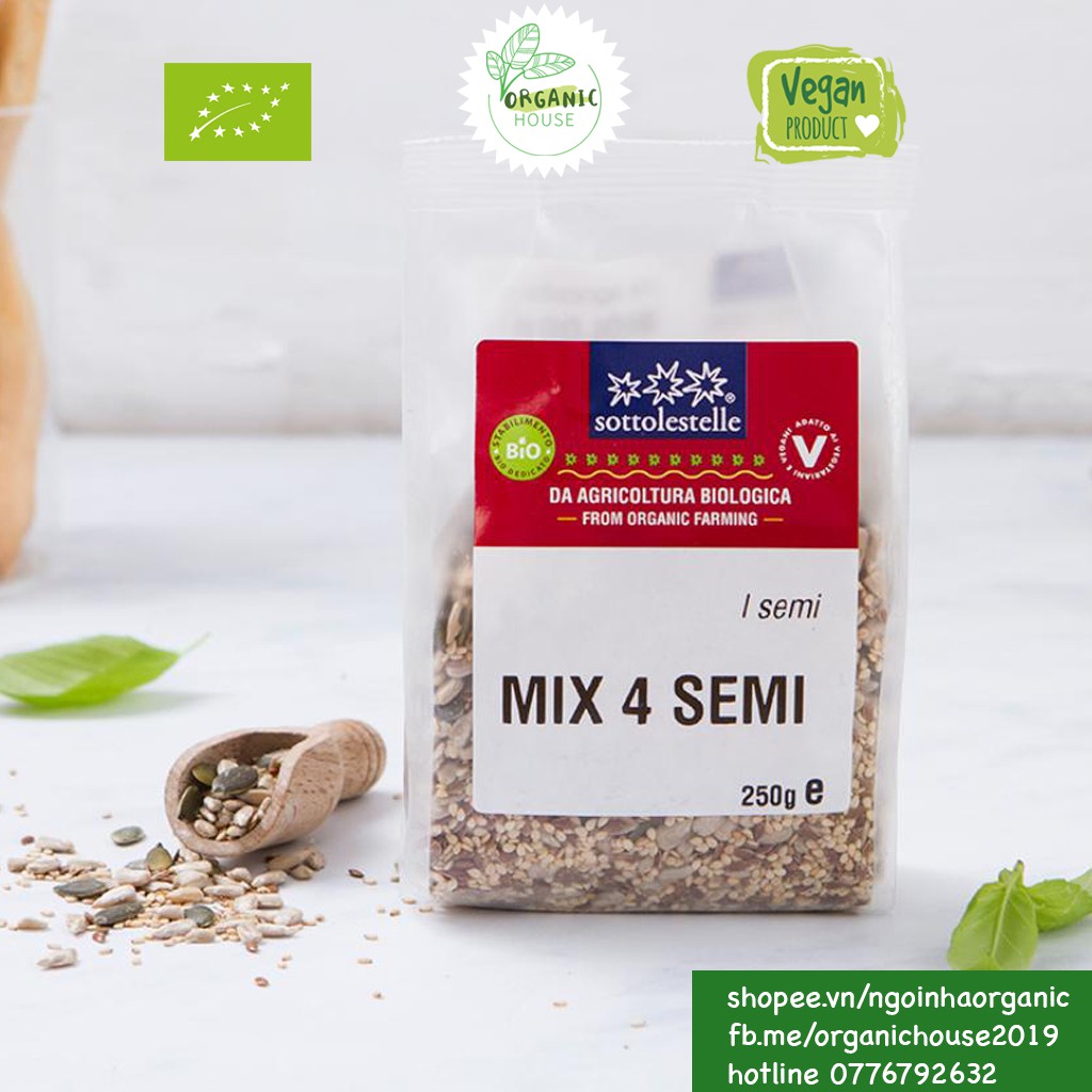 Hạt Dinh Dưỡng 7 Loại Hạt Hữu Cơ 400g Sottolestelle Organic Mix Zuppa Incas