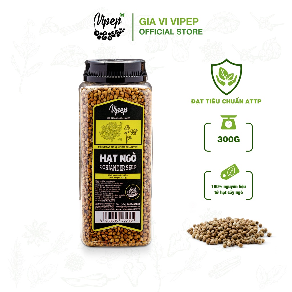 Hạt ngò Vipep 300g gia vị nêm nếp giúp món ăn thơm ngậy, giàu dưỡng chất