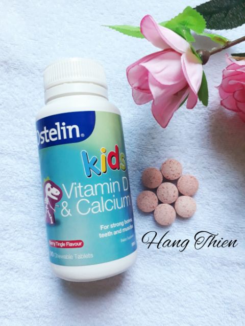 (Mẫu mới)  CANXI VÀ VITAMIN D CHO BÉ -OSTELIN CALCIUM &amp; VITAMIN D KIDS CHEWABLE 90 VIÊN