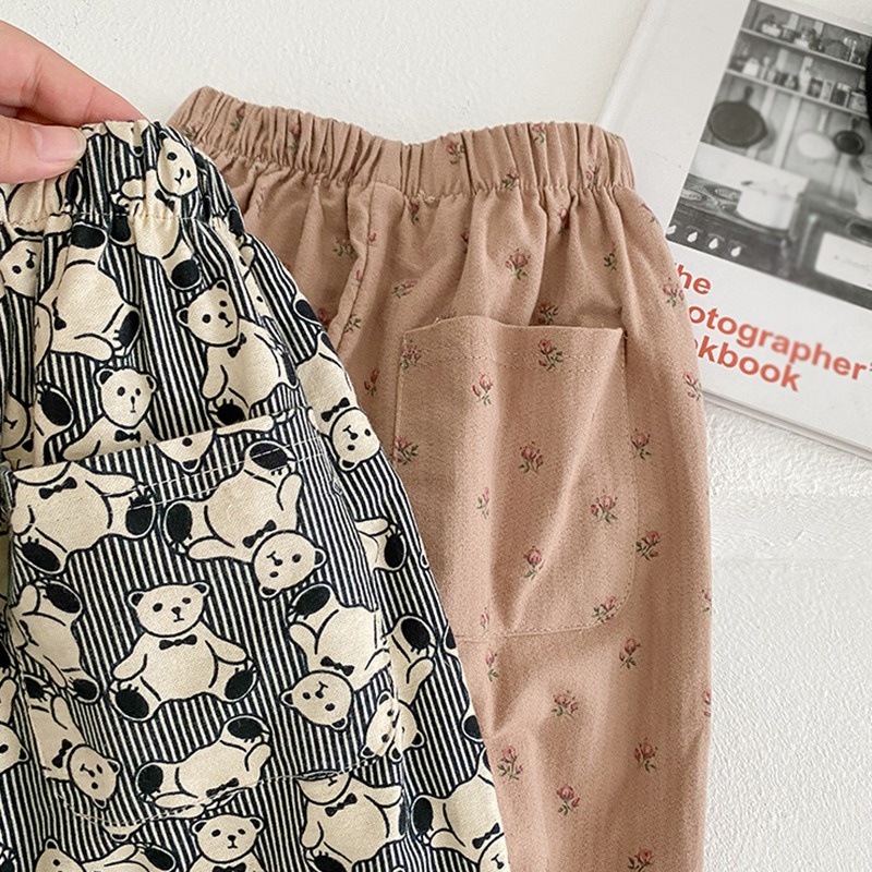 Quần lưng thun ống rộng thoáng khí cho bé gái