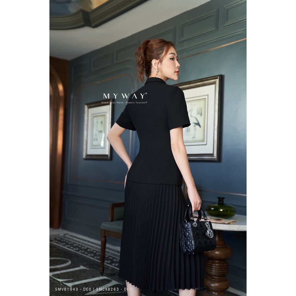 Sét Áo Vest Chân Váy Công Sở MY WAY Dập Ly Sang Trọng 5MVB1043 -5MCXB263