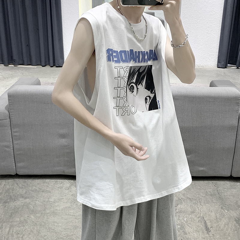 Áo thun sát nách in họa tiết thời trang trẻ trung cho nam