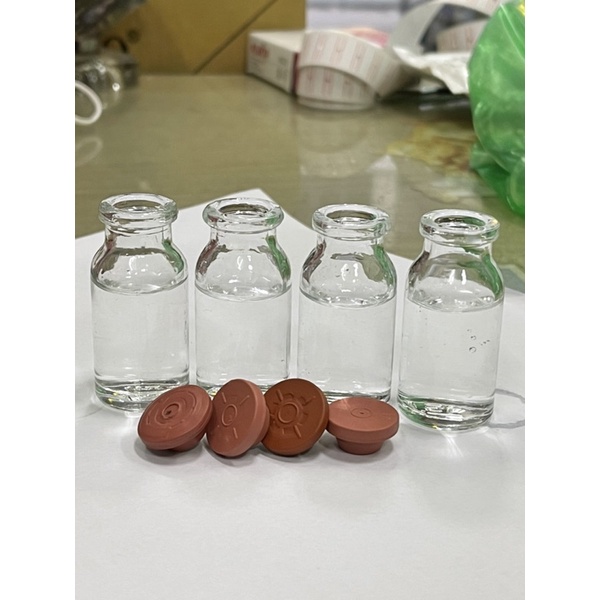 Combo 50 lọ thủy tinh 10ml màu trắng nút cao su