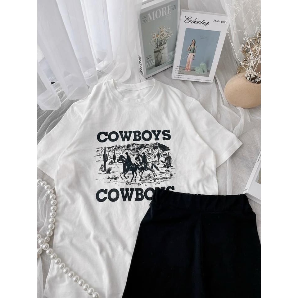 Set áo phông CowBoys kèm quần legging nữ