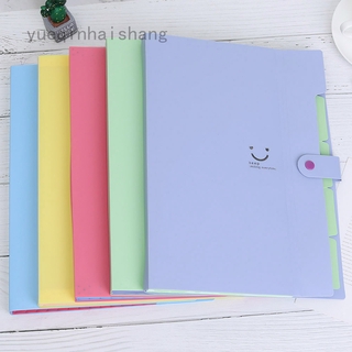 Yueqinhaishang Tập Hồ Sơ 5 Ngăn Bằng Nhựa Cỡ A4 Nhiều Màu Sắc Có Thể Mở Rộng Sắp Xếp Gọn Gàng Cho Văn Phòng Trường Học