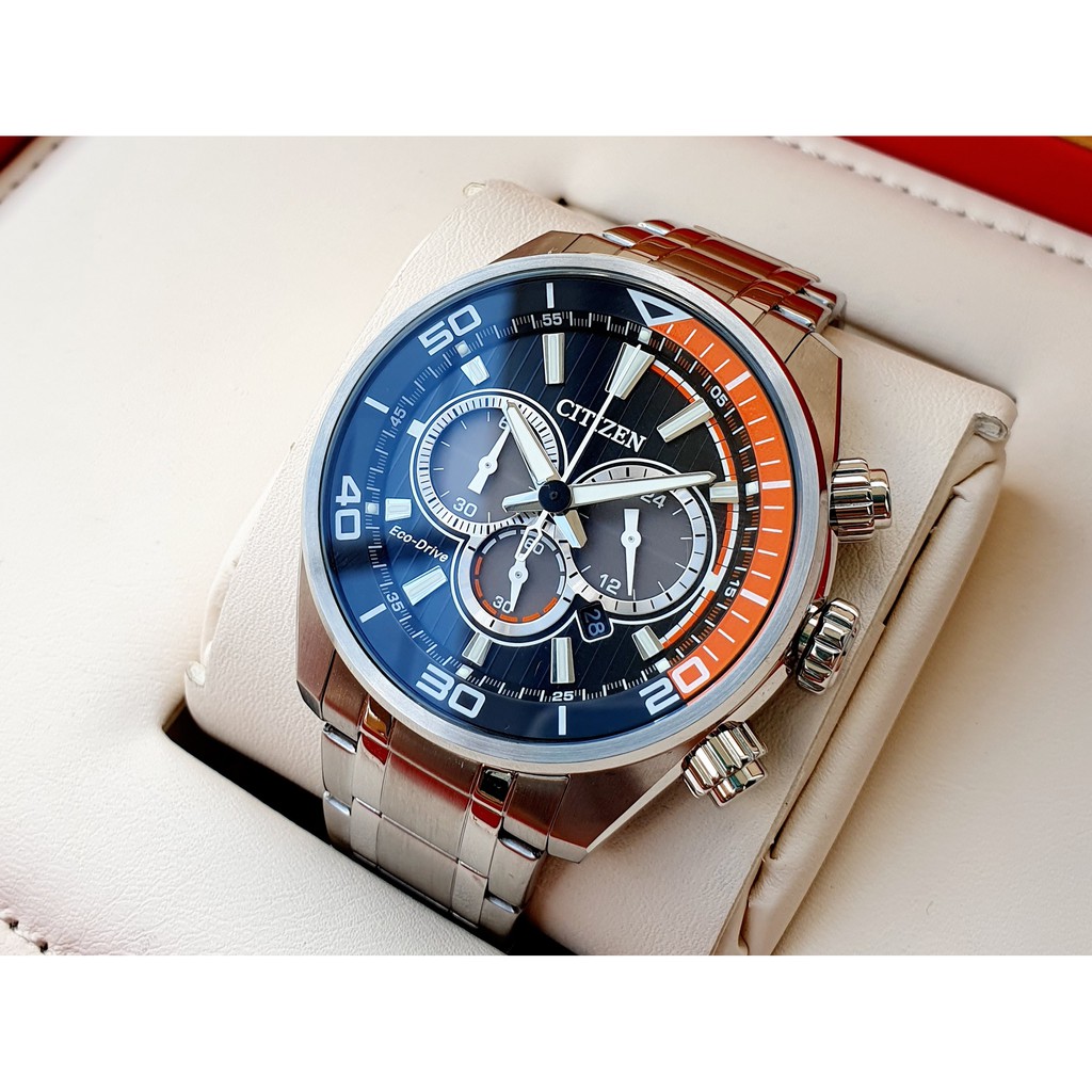 Đồng hồ nam chính hãng Citizen CA4330-57E - máy Quartz pin năng lượng ánh sáng - kính cứng