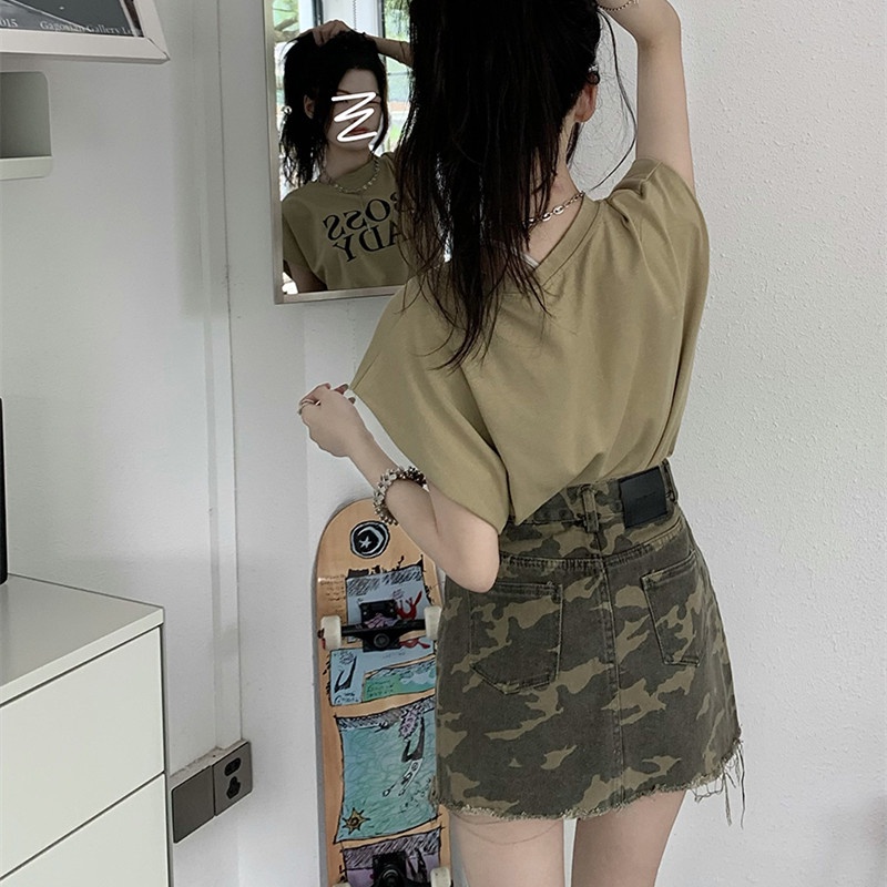 Chân Váy Denim Họa Tiết Rằn Ri Thời Trang Dành Cho Nữ