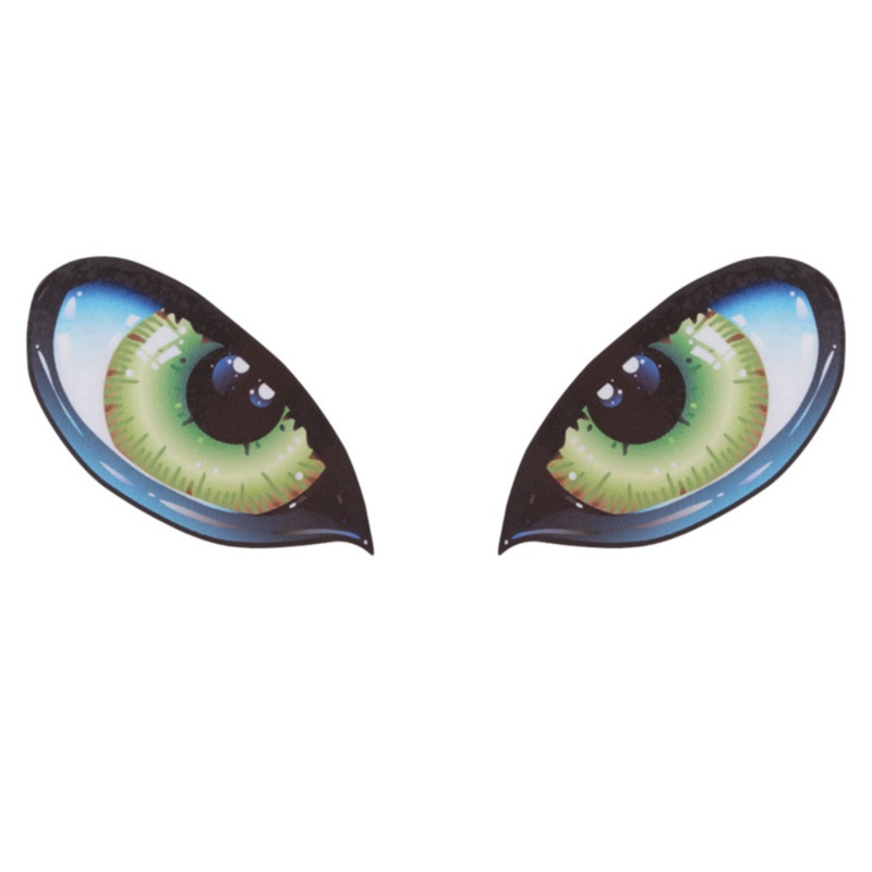 Bộ 2 miếng dán nhựa vinyl hình đôi mắt 3D trang trí xe hơi