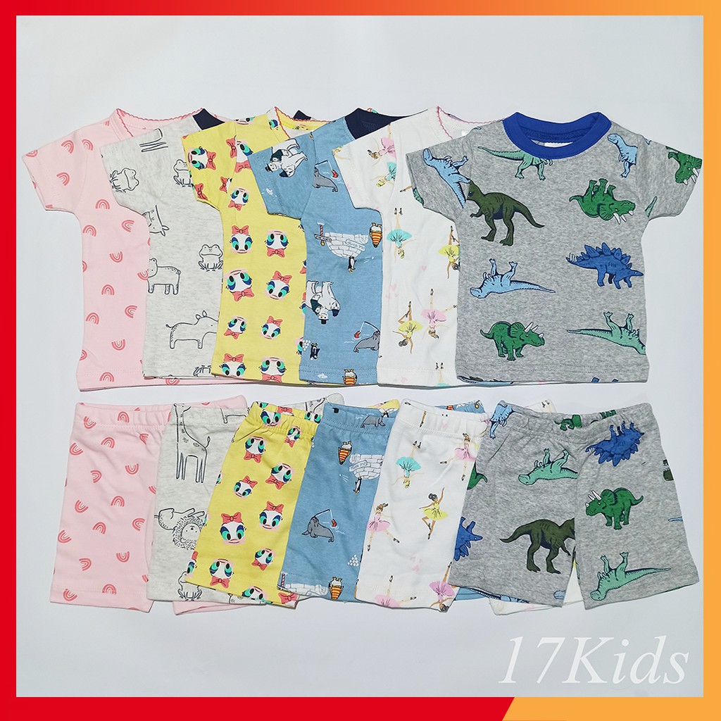 Đồ Bộ Cho Bé, Bộ Cộc Tay Cho Bé Trai Bé Gái Chất Cotton Cực Mát Nhiều Họa Tiết Đáng Yêu KIDS21002