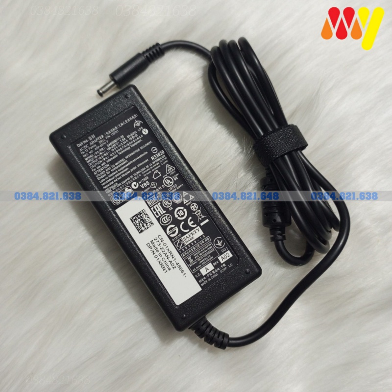 Sạc Laptop Dell 19.5V - 3.34a 65W Chân nhỏ (4.5mm x 3.0mm), Dùng cho Dell Inspiron, Vostro, Latitude - Tặng dây nguồn