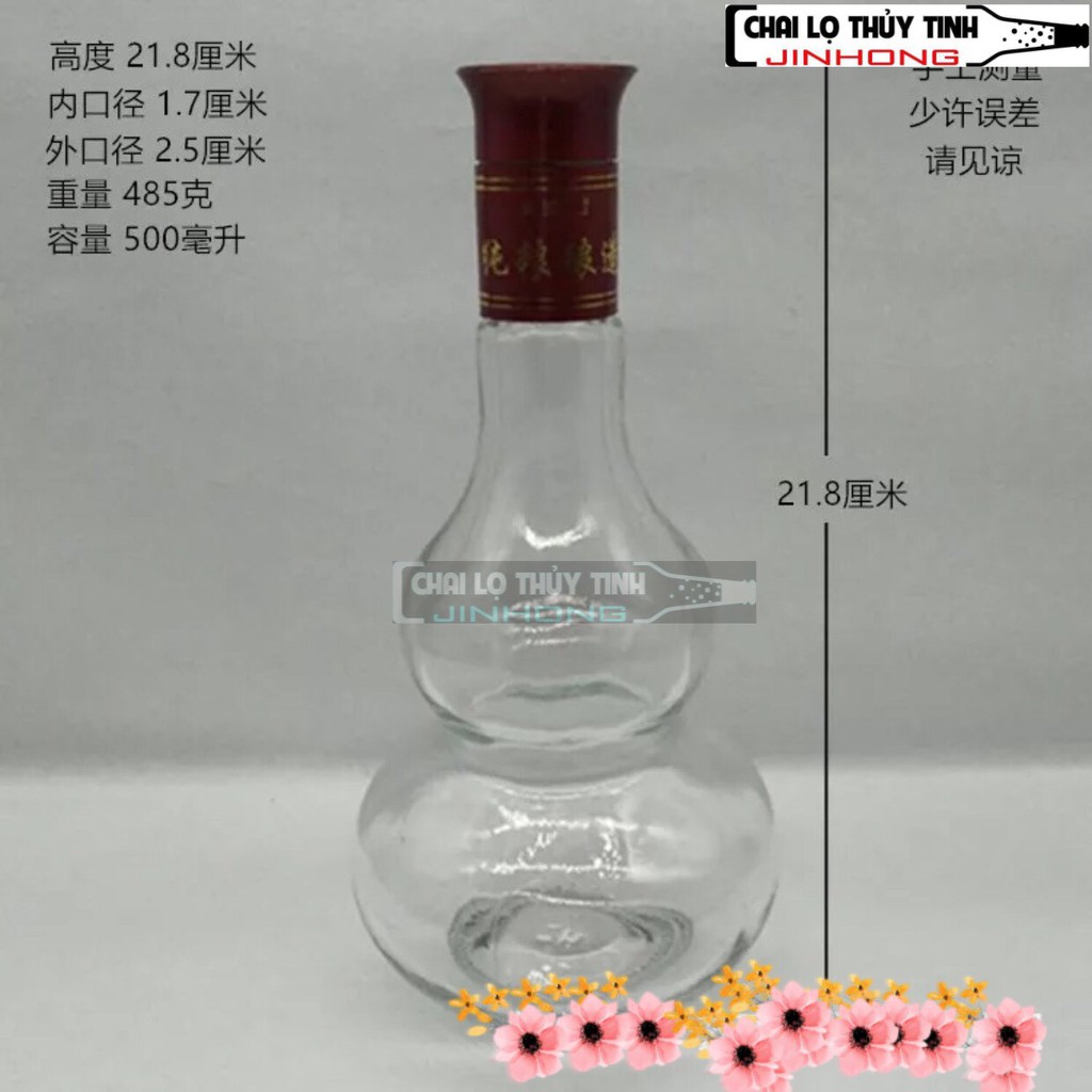Bình Thủy Tinh Ngâm Rươu Bình Hồ Lô 500ml - MS188