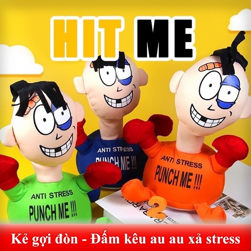 (HOT) Đồ chơi đấm bốc xả stress giảm căng thẳng Punch Me có tiếng kêu và miếng hút để cố định 23cm NEOCI