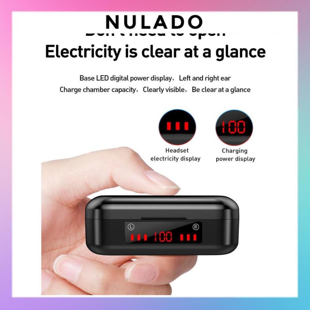 Tai Nghe Bluetooth TWS 5.0 Truewireless 9D màn hình led tích hợp Micro kháng nước tặng kèm hộp sạc mã M8 NULADO