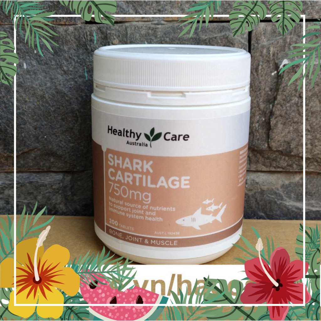 RẺ VÔ ĐỊCH Viên uống Shark Cartilage 750mg Sụn Vi Cá Mập Healthy Care 200 viên - Hỗ trợ xương khớp RẺ VÔ ĐỊCH