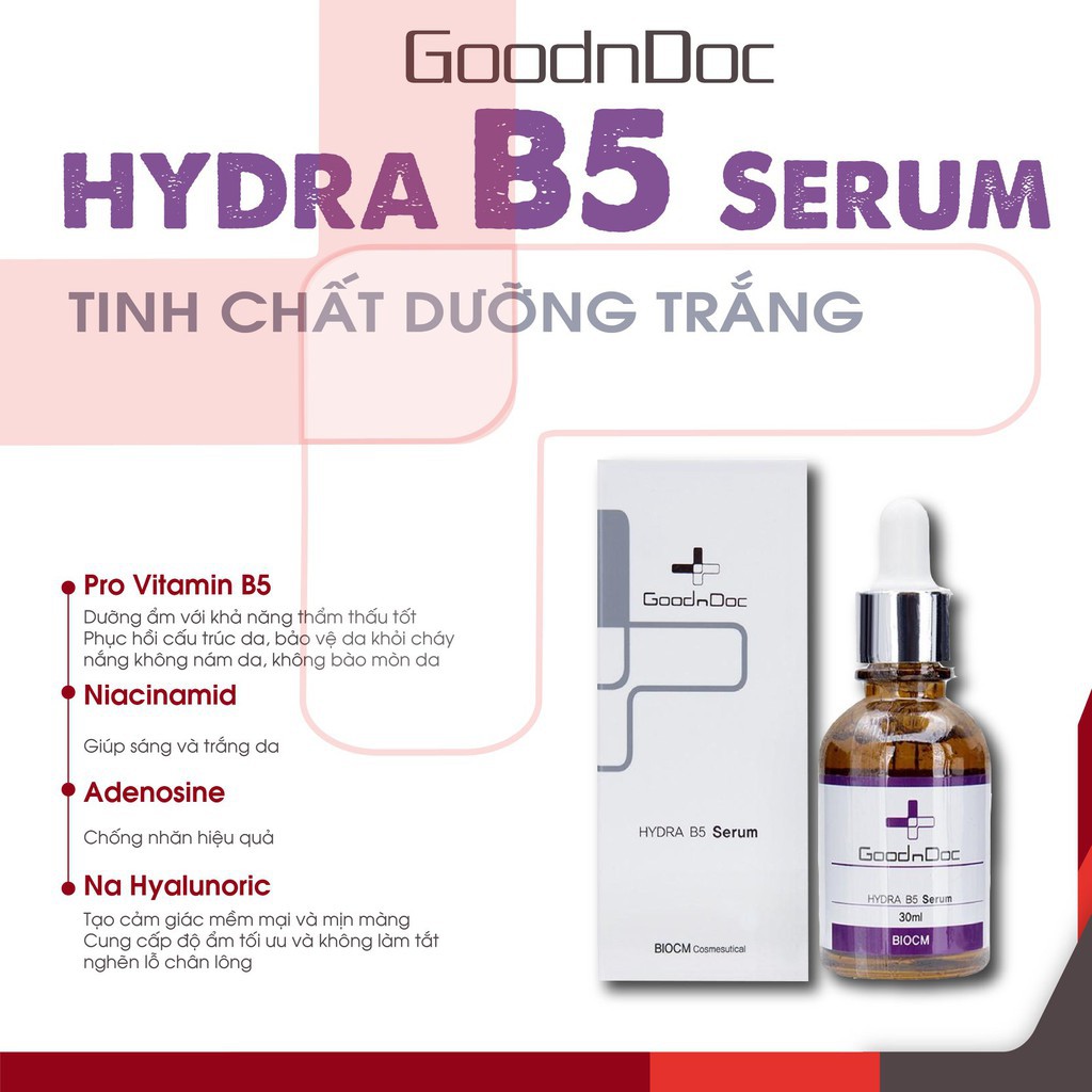 Serum dưỡng ẩm phục hồi da GoodnDoc Hydra B5 30ml