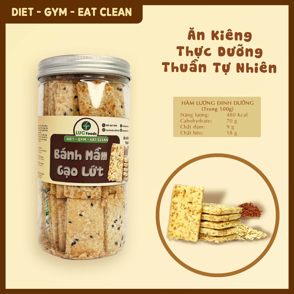 Bánh gạo lứt mầm LUCFOODS - Ăn kiêng, Thực dưỡng, Thuần tự nhiên (150g/300g/500g) | BigBuy360 - bigbuy360.vn