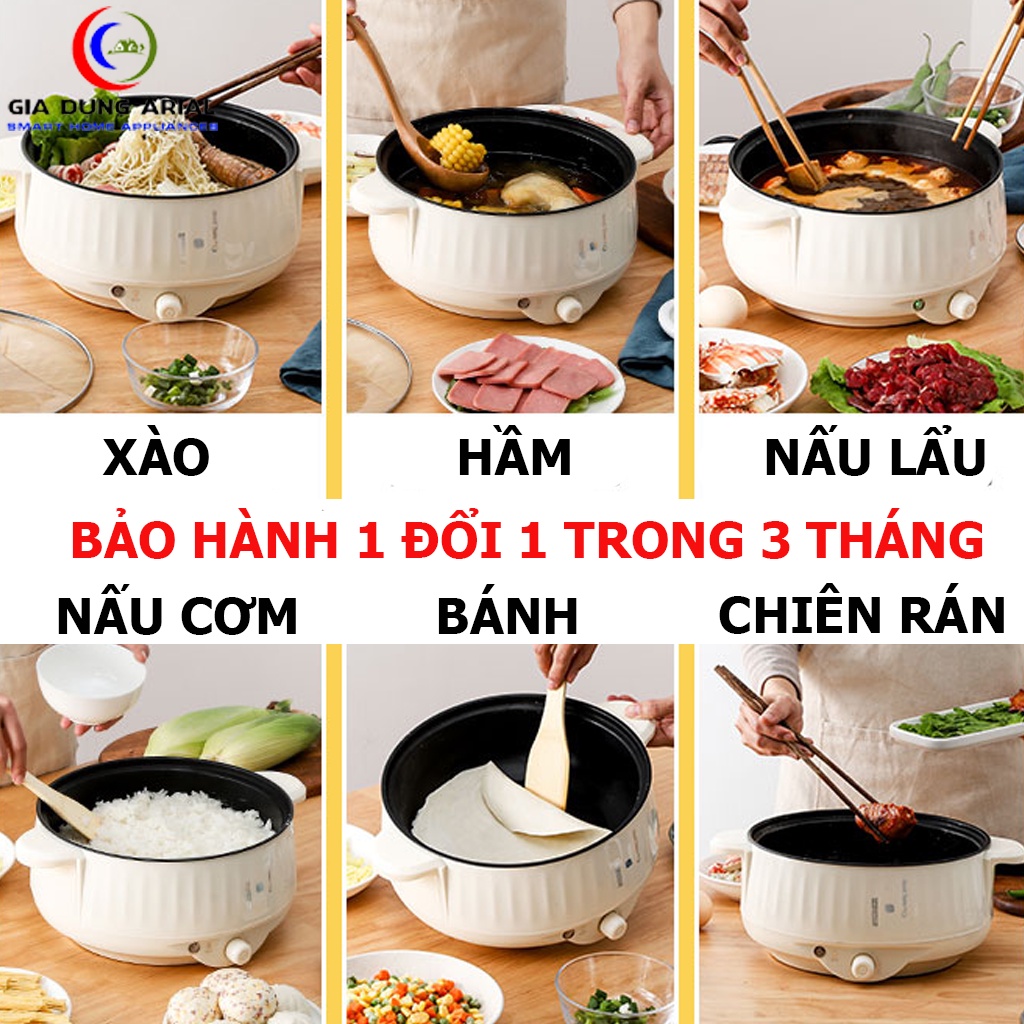 Nồi Lẩu Mini Đa Năng ARISON N-09 Dung Tích Lên Đến 3.2L Chống Dính Cao Cấp Bảo Hành 6 Tháng NL09