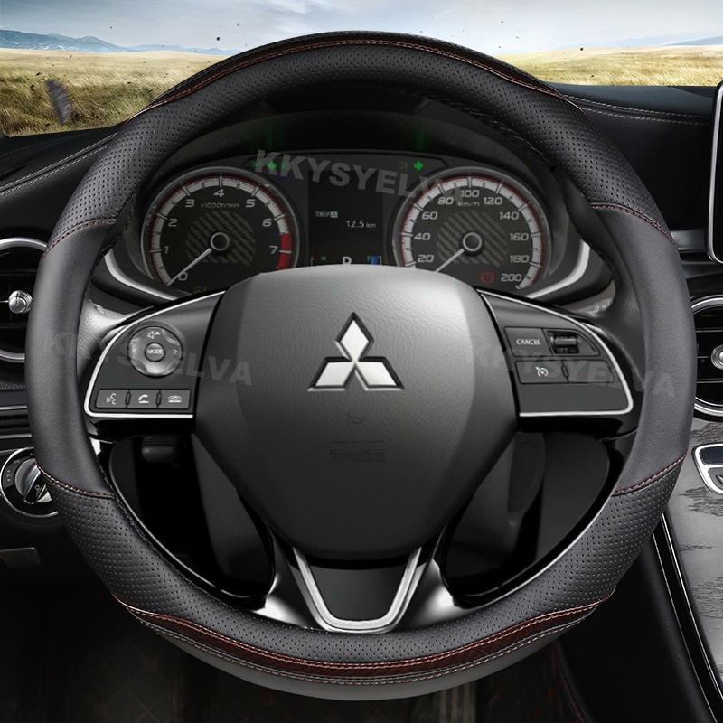 Bọc Vô Lăng Bằng Da Sợi Carbon Cho Xe Hơi Mitsubishi Stereng Outlander ASX Triton Lancer Xpander 2022