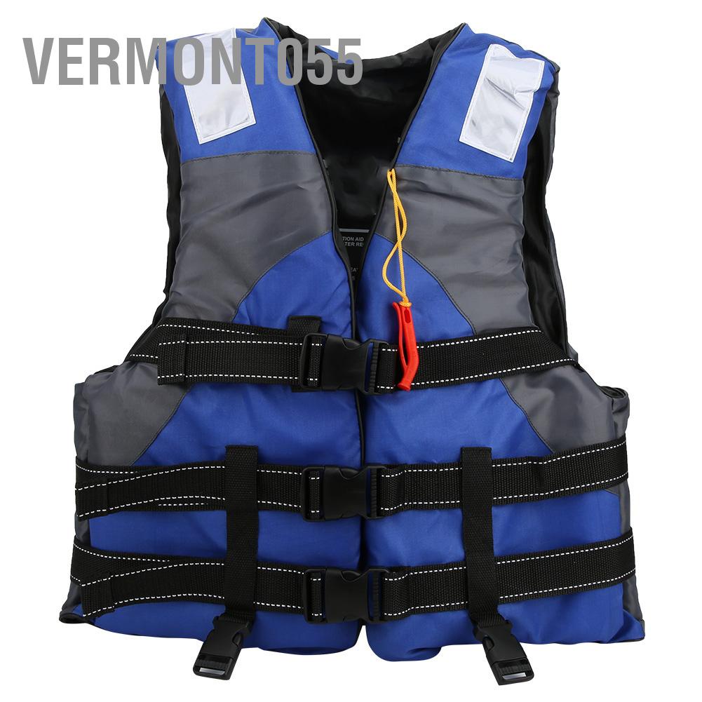 Vermont055 Áo phao chuyên nghiệp dành cho người lớn khoác bảo vệ an toàn khi bơi Lặn với ống thở Đi thuyền trên suối-Đi bộ đường dài màu xanh lam