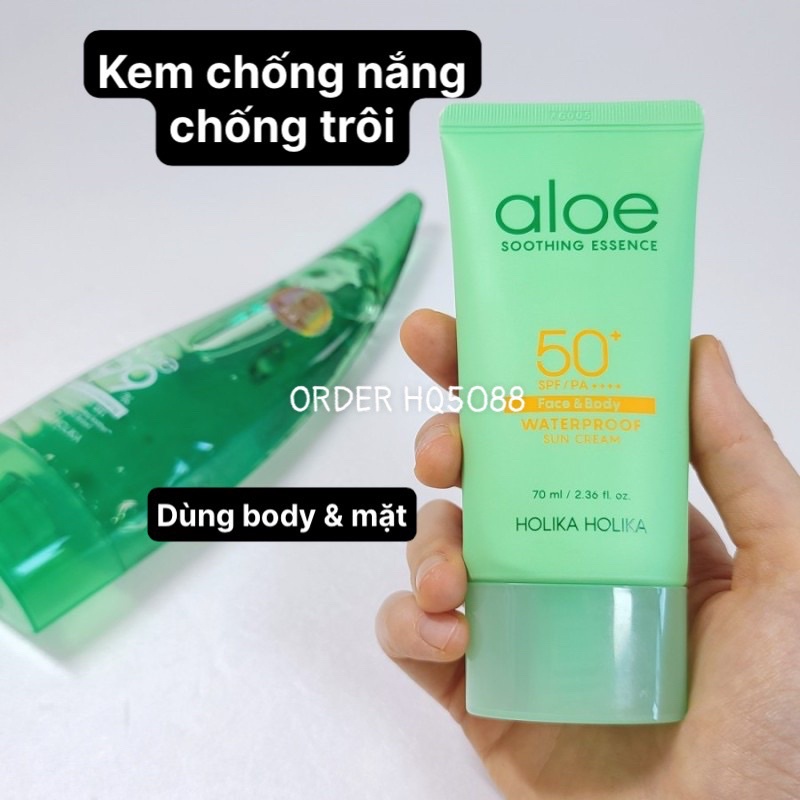Chống Nắng Không trôi Holika Hokia Smoothing Essence Face & Body Waterproof Sun Gel SPF50+/PA++++ 70ml