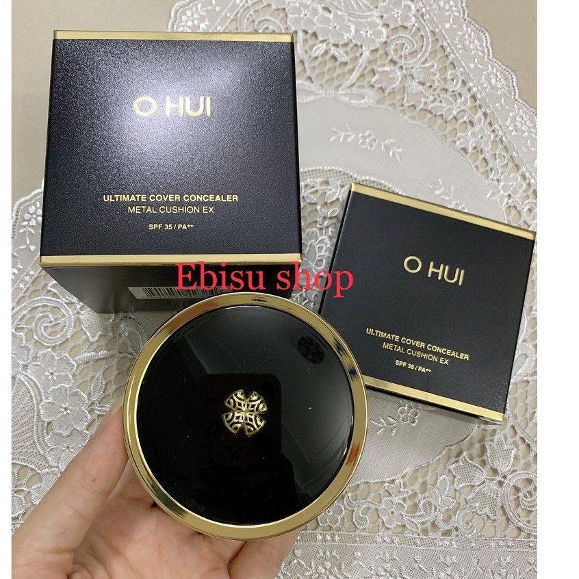 Hộp phấn nước Ohui Ultimate Cover Concealer Metal Cushion Ex SPF 35/PA.