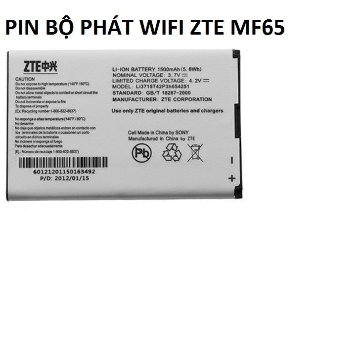 PIN CHO PHÁT WIFI ZTE MF60, MF61, MF62, MF63, MF65 DUNG LƯỢNG 1500MAH