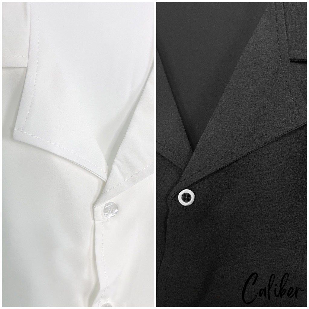 ÁO SƠ MI CALIBER tay ngắn cổ vest ao sơ mi  NAM NỮ Unisex nhiều màu hotrend