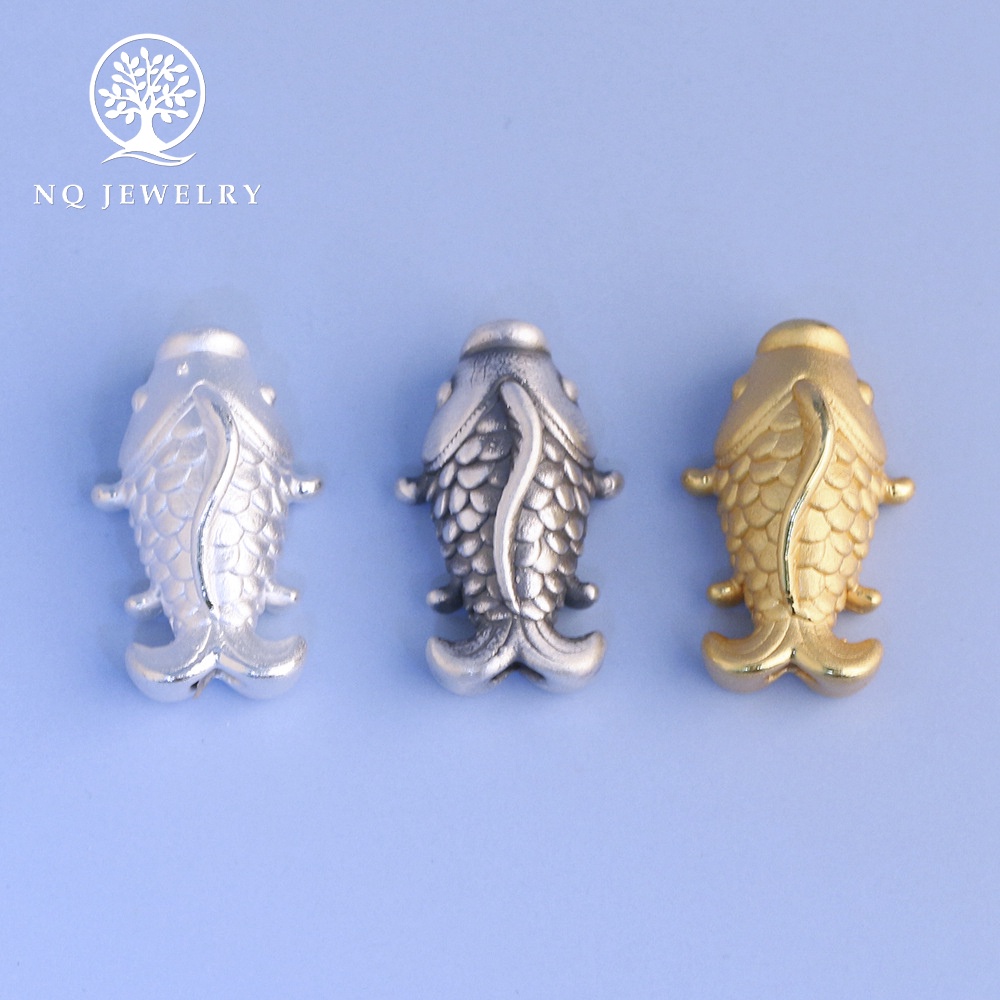 Charm bạc cá chép xỏ ngang - NQ Jewelry