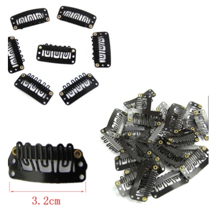 Sét 3 kẹp Tóc Giả chuyên dụng Hình Chữ U 3,2cm bằng kim loại