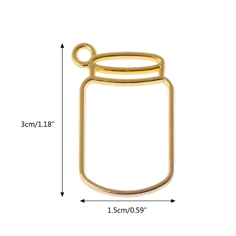 Bộ 5 khung kim loại hình chai nước khoét rỗng dùng làm trang sức