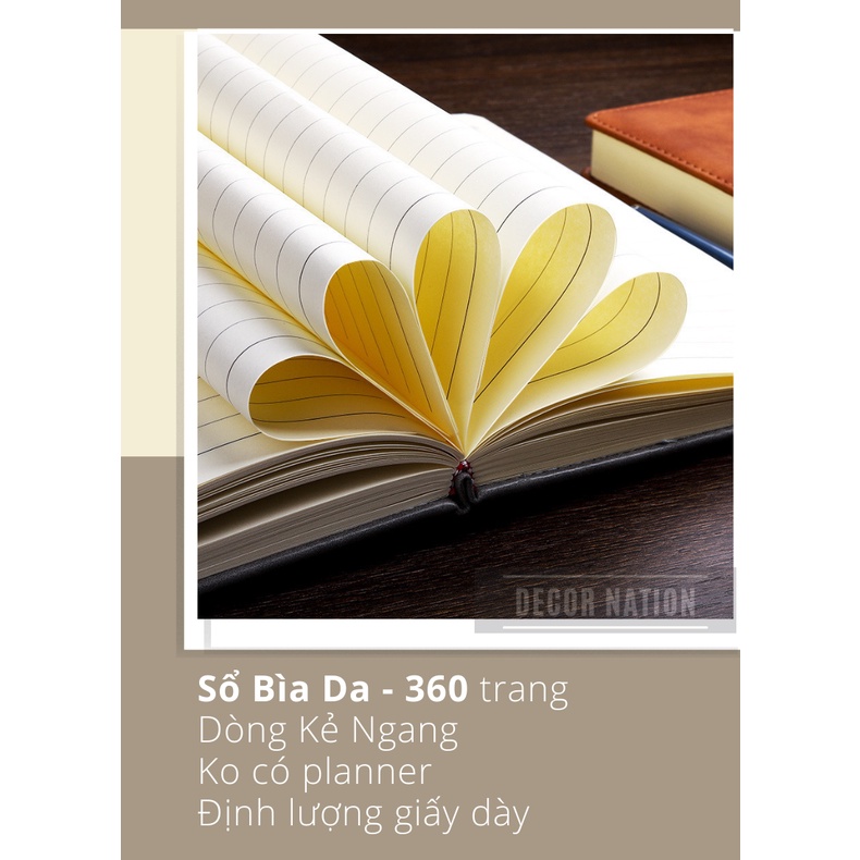 Sổ tay Kế Hoạch Nhật Ký 365 Ngày Life Planner Bìa Cứng | Sổ Bìa Da 360 Trang A5 Cao Cấp