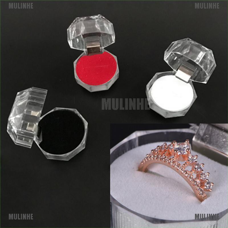 Hộp Đựng Nhẫn Cưới / Đính Hôn Bằng Acrylic Trong Suốt Mới