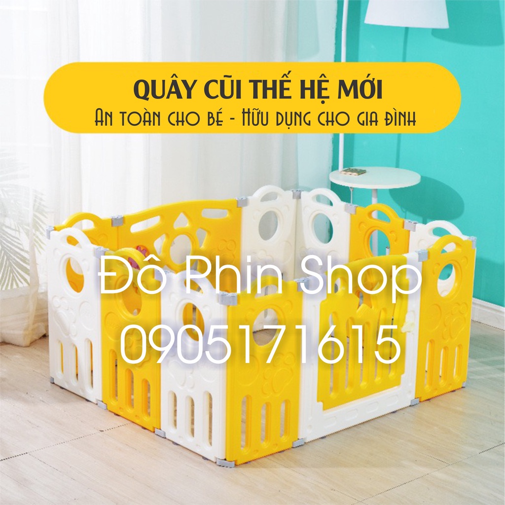 Quây cũi GẤP GỌN hình gấu, nhựa nguyên sinh, an toàn cho bé, gia tăng số lượng cốc hút sàn