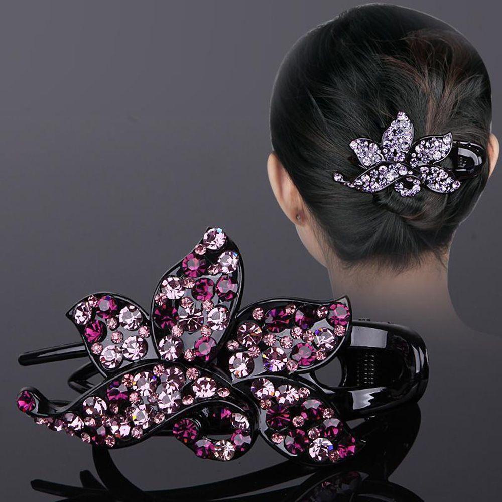 ANEMONE Kẹp Tóc Đính Đá Lấp Lánh Phong Cách Vintage Giá Đỡ