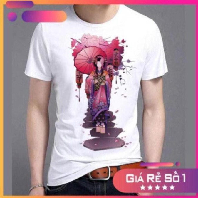 Áo thun nam nữ geisha Nhật Bản