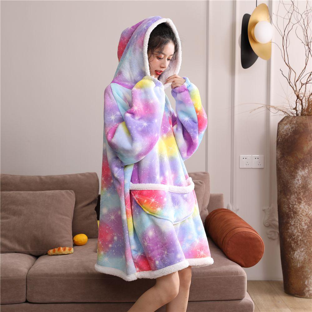 Me Chăn Lông Cừu Mềm Có Mũ Trùm Đầu Ấm Áp