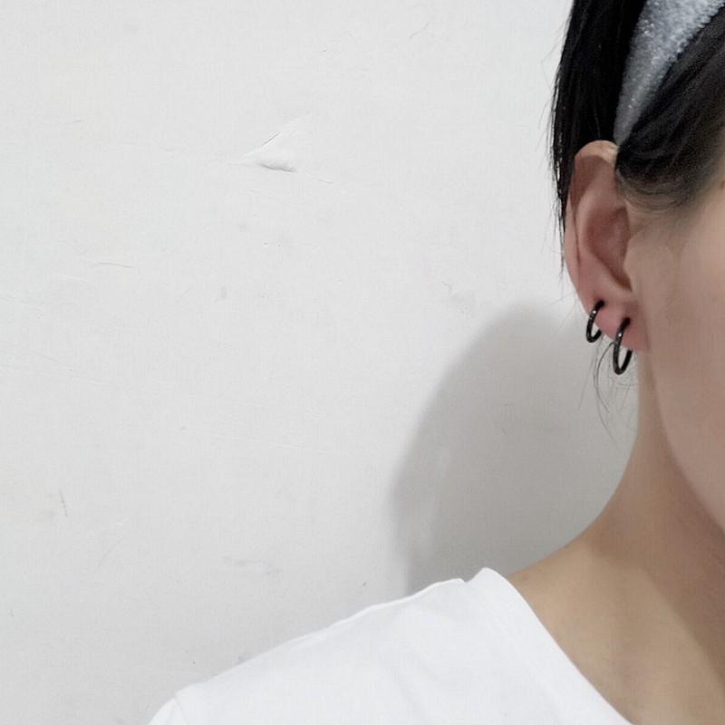 Khuyên Tai Kim Loại Cá Tính Phong Cách Hip-Hop