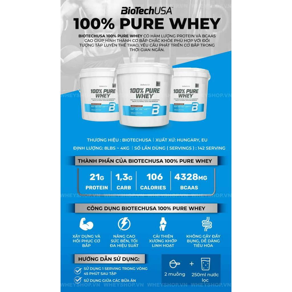 Sữa dinh dưỡng tăng cơ BiotechUSA 100% Pure Whey 8.8Lbs