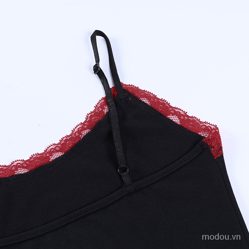 punk phụ nữ in đồ họa hở lưng mỏng camis 7r9E