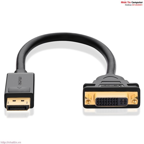 Cáp chuyển đổi DisplayPort male to DVI female - dài 15CM UGREEN 20405 (màu đen)